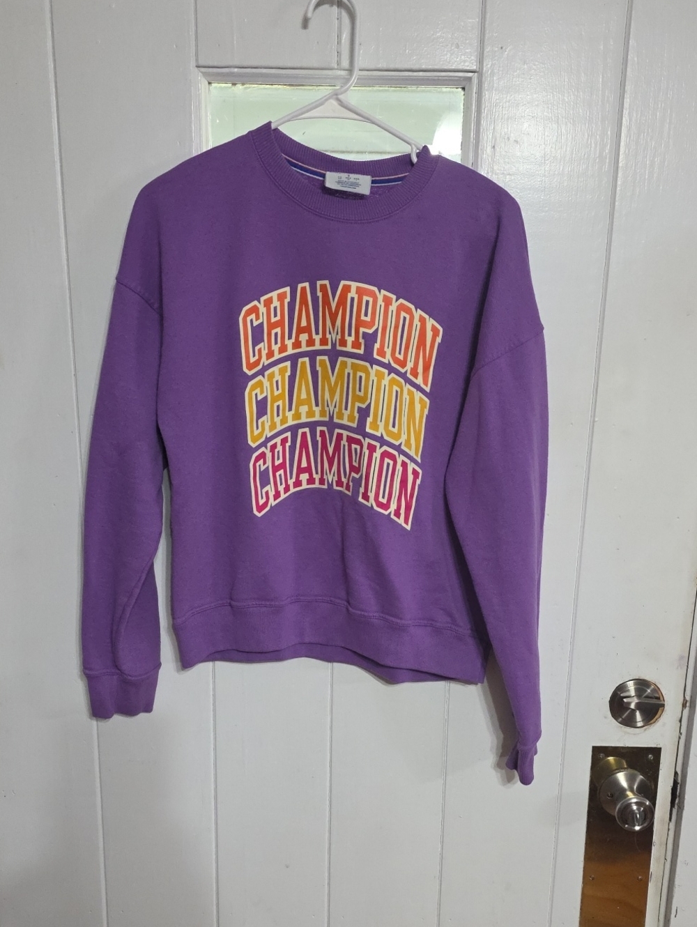 VTG? Champion Authentic Athleticwear Womens Sweatshirt Purple Crew Neck Sz S EUC